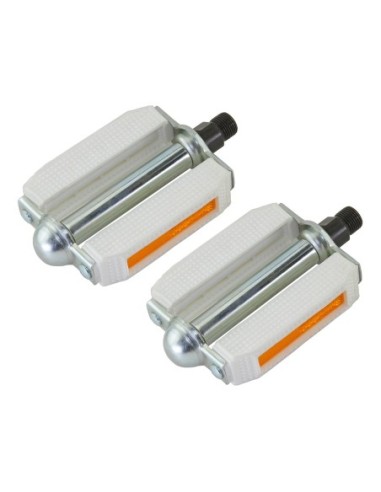 507 Block Pvc Pedals 9/16 White/Chrome.